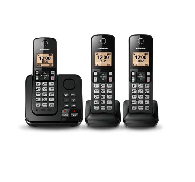 Teléfono Inalámbrico con Contestador Panasonic 3 Bases