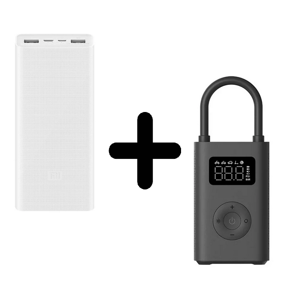 Power bank 20000mah +Bomba de aire para neumaticos Xiaomi MADE FOR LOVE
