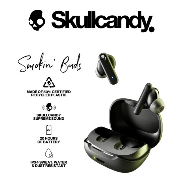 Audífonos Inalámbricos Bluetooth Skullcandy Smokin Buds Blanco