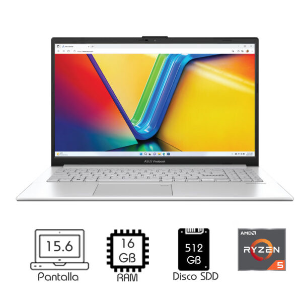 Laptop Asus Vivobook Go E1504FA Amd Ryzen 5-7520u 16gb 512gb 15.6″ FHD