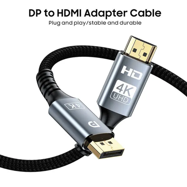 Cable de Video DisplayPort DP 1.2 a HDMI 4K 30Hz 3Mts