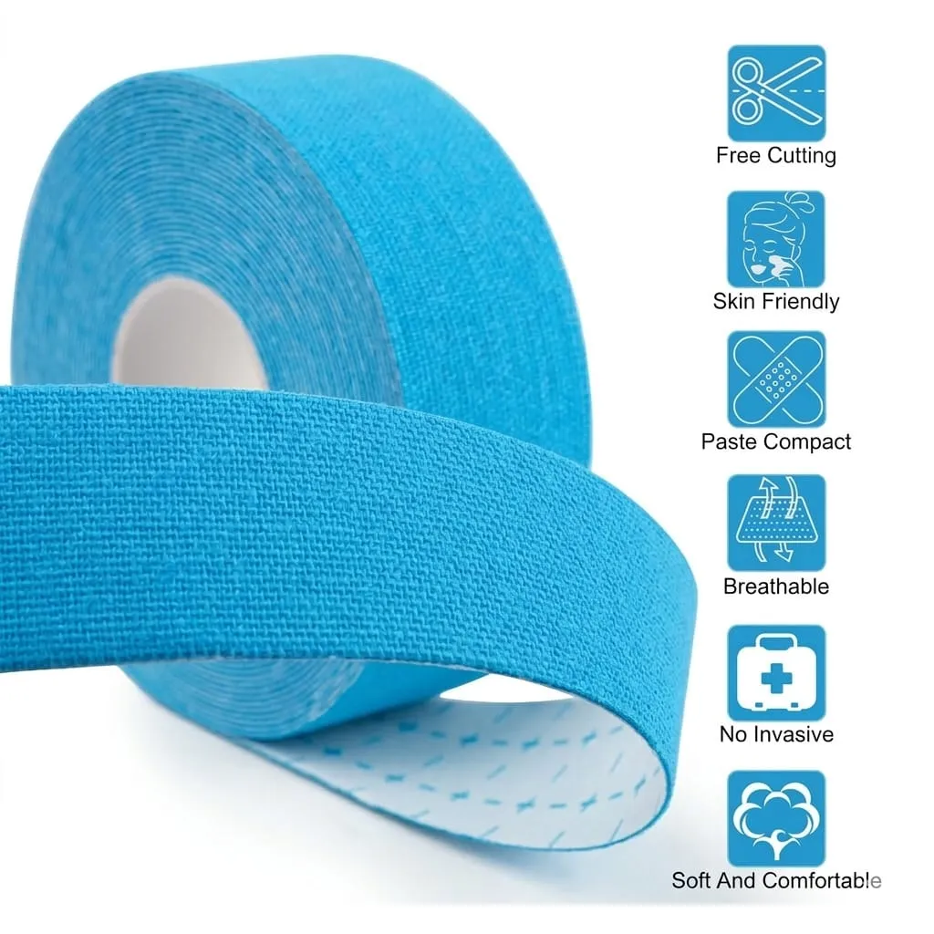 [SALGYM250A] Cinta Kinesiológica Facial y Corporal 2.5cmx5m Azul