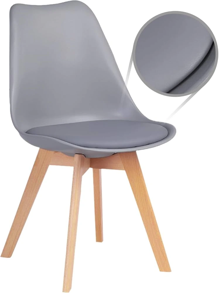 [12-02-084] Silla Eames Tulip Acolchada Gris