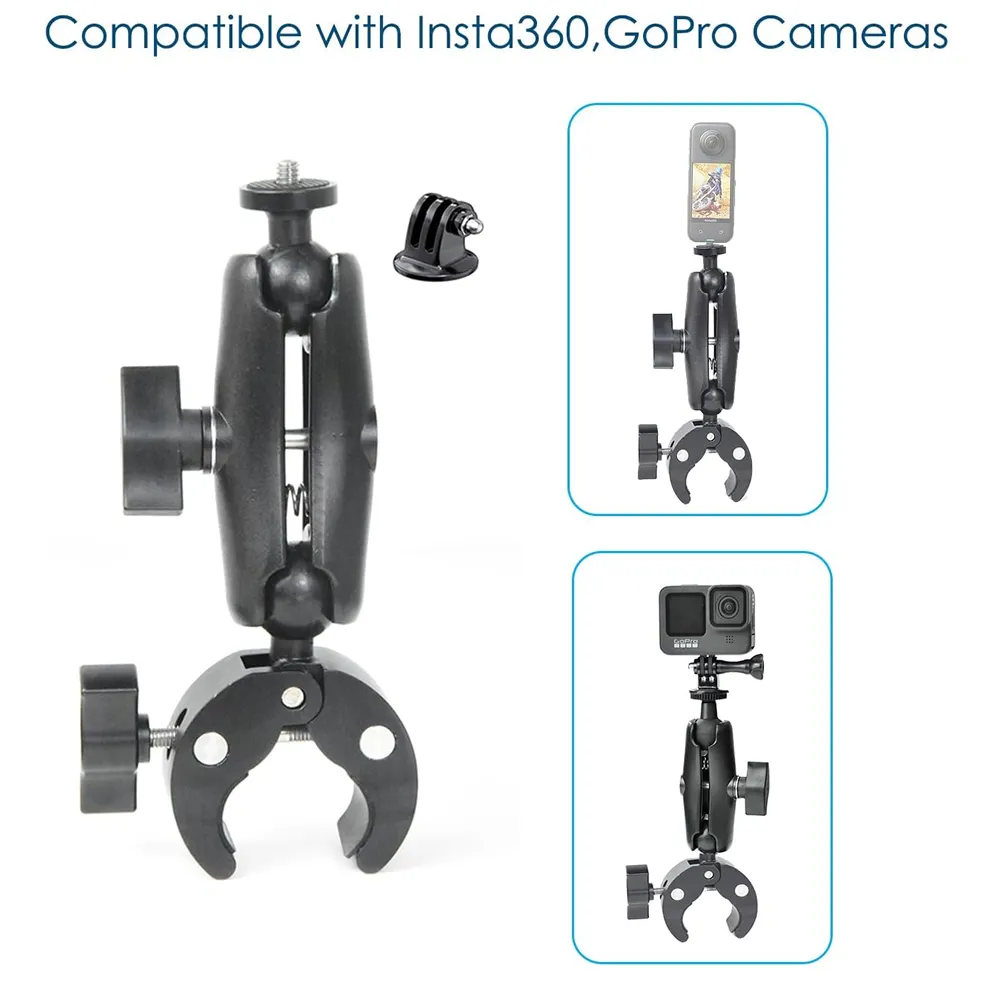 Soporte de Manilar Motocicleta/Bici para Cámara Insta360 y Gopro Hero