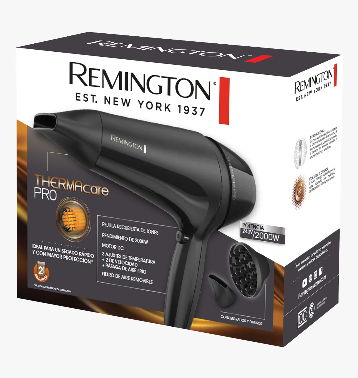 Secador De Cabello Thermacare Pro, Remington