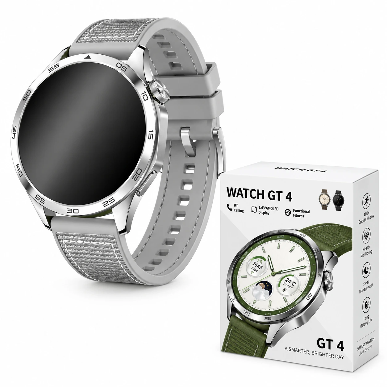 Smart Watch Gt4 Silver