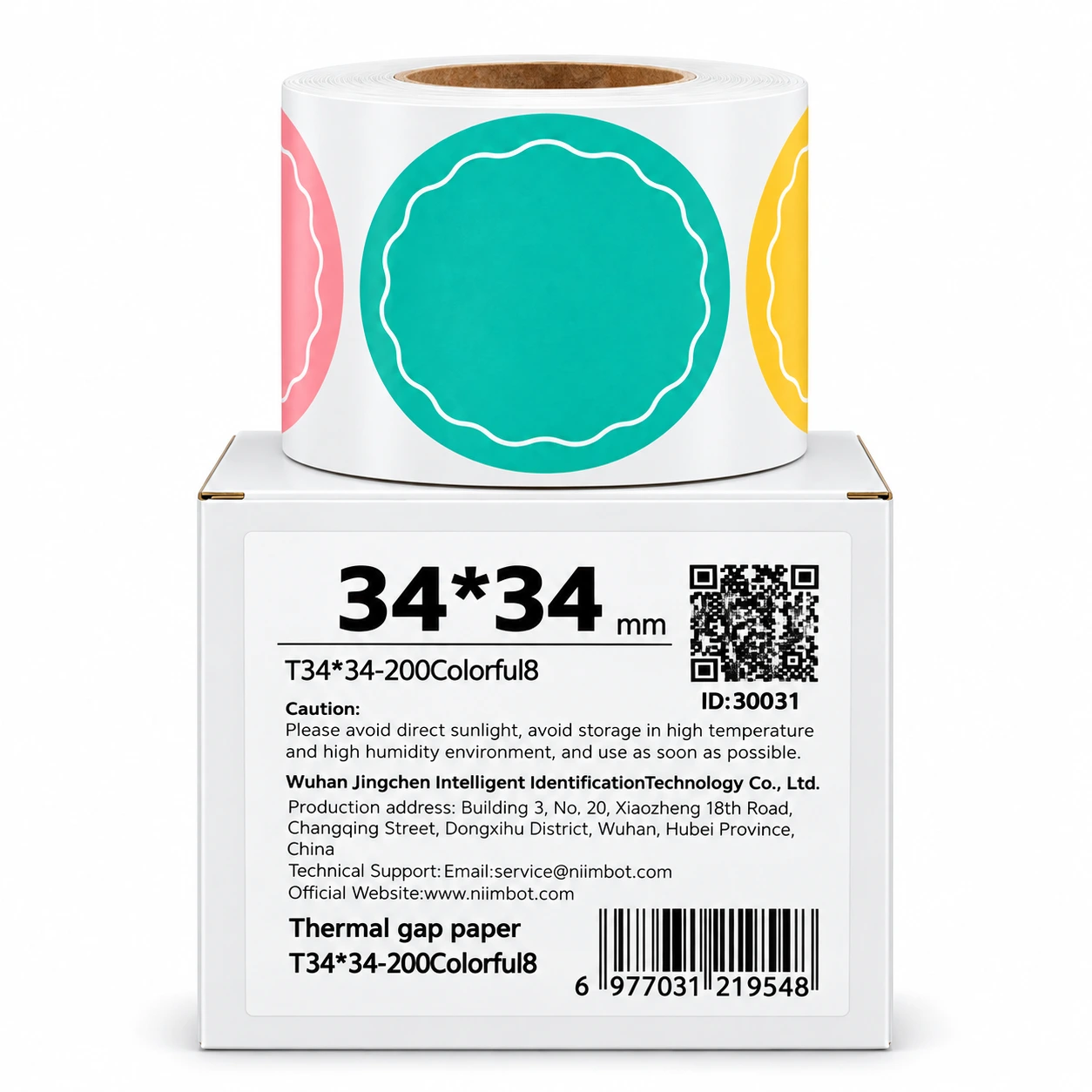[25-02-009] Rollo de Etiqueta de Colores T34*34-200 Color Fulb para Impresora Niimbot