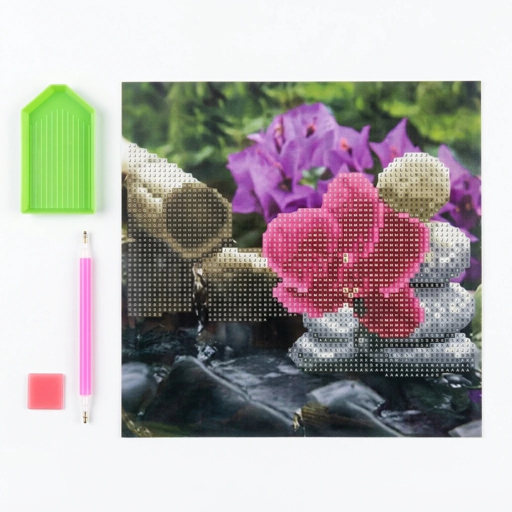 Kit de Pintura con Diamantes (Diamond Painting) DISEÑO FLORES