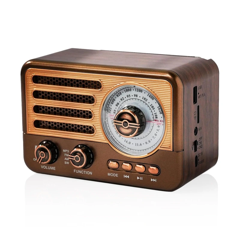 Radio AM/FM Estilo Vintage, MP3, BT, Ebasix