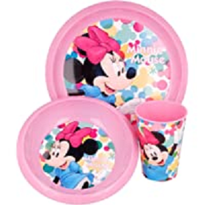 Vajilla De 3 Piezas De Minnie Mouse Para Niña