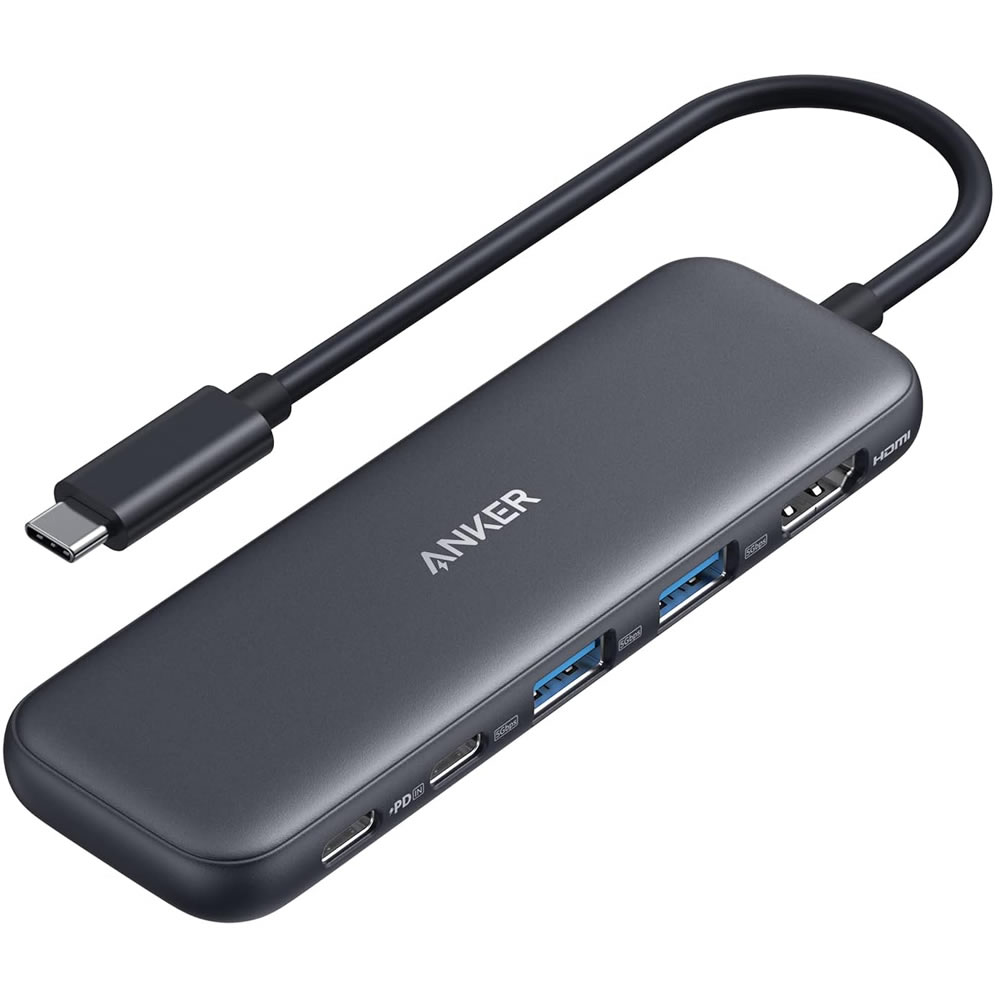 Adaptador HUB USB-C a HDMI 4K + USB-A x2 + USB-C x2 Anker 332