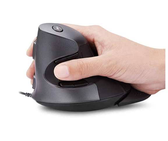 Mouse Delux Dlm618pu (a825) Ergonomico 12800dpi Usb Black