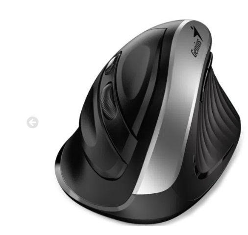 Mouse Wireless Genius Ergo 8250 Silver  Vertical  Silencio  Pila Aa X 1