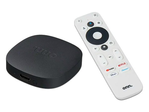 Dispositivo de Transmisión Multimedia Onn, Google Tv, 4K, Control de voz.