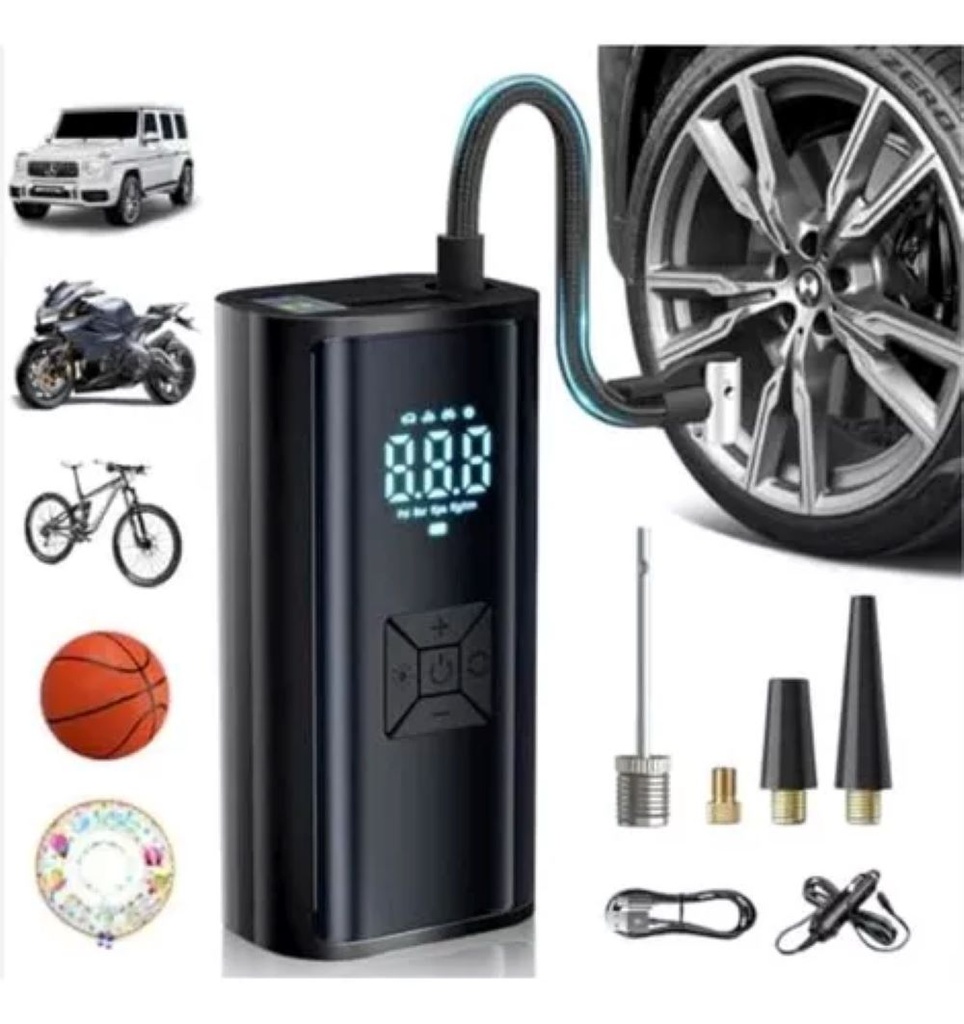 Bomba de aire portatil, pantalla led, ebasix PROMO
