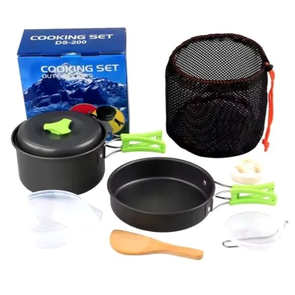 Juego de ollas portatiles de aluminio camping, Echef pro