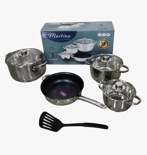 Juego De Ollas 7 Piezas Inducción Gas Eléctrica Mtx