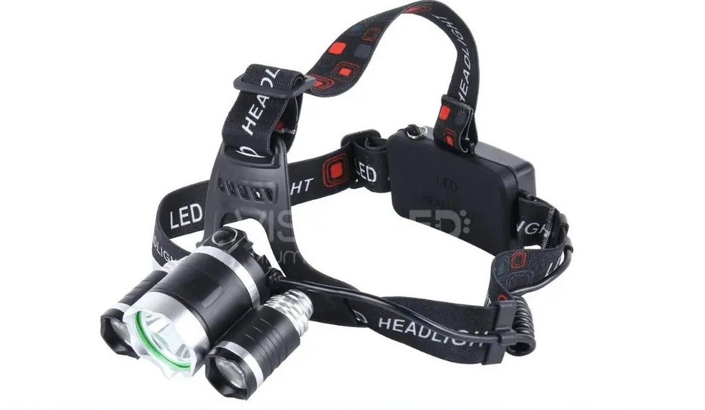 Linterna De Cabeza Minera Con Zoom Recargable Triple Cañon