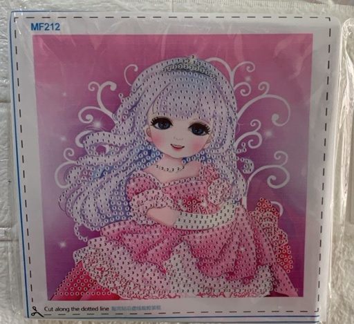 [3151212234251ROSA] PORTARETRATO DE PINTURA CON DIAMANTES 18cm x 18cm