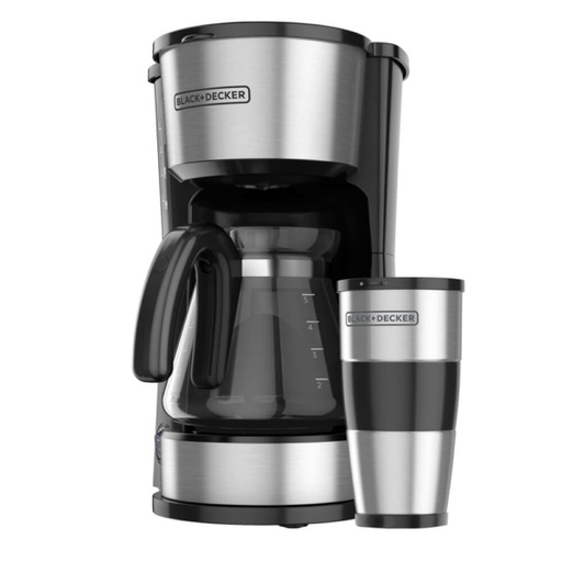 [CM0755S] Cafetera Black And Decker-4 En 1 – 5 Tazas Con Envase De Acero Inox.-Filtro Permanente-Boton Encendido Y Apagado-Negra