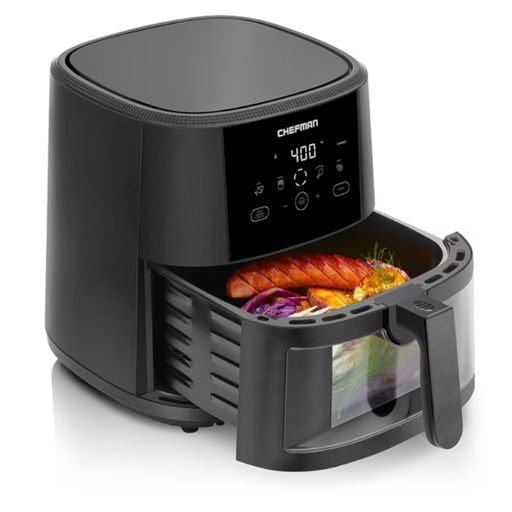 [CHE-RJ38SQPF8TW-BK] Freidora De Aire Chefman 7.6Lts Pantalla Touch 1300W Con Visualizacion Negro