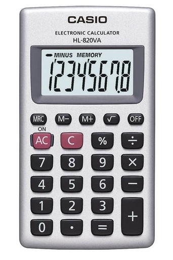 [HL820VA] CALCULADORA DISPLAY GRANDE CUBIERTA METALICA 8 DIGITOS CASIO HL820VA