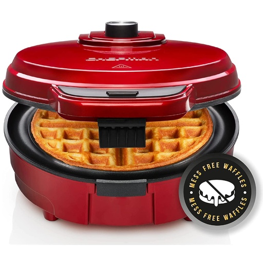 [WAFLECHEF] WAFLERA CHEFMAN REDONDA 700W ANTIADHERENTE ROJO