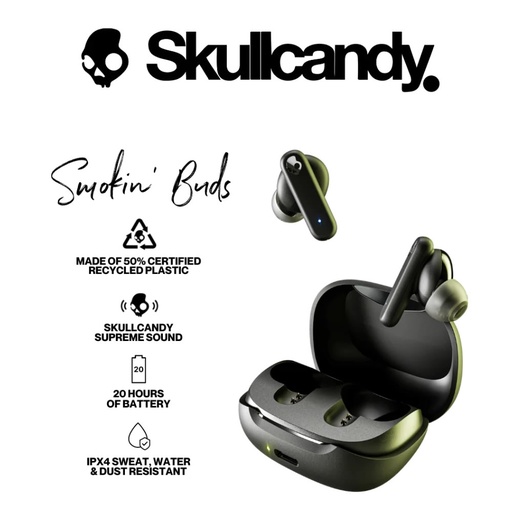 [smokinbuds] Audífonos Inalámbricos Bluetooth Skullcandy Smokin Buds