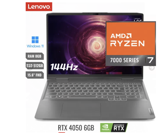 [008345] Laptop Lenovo Legion Loq 15aph8 Amd Ryzen 7 7840hs (7th) Ram 8gb Ssd 512gb 15.6” (1920×1080)