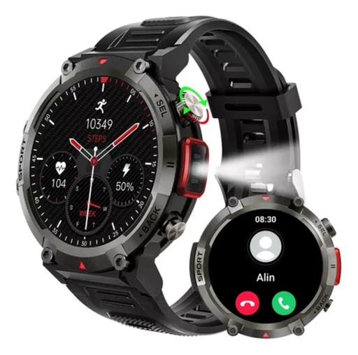 [O5E13115] Reloj smartwatch s100 pantalla redonda, llamadas bt, Ebasix